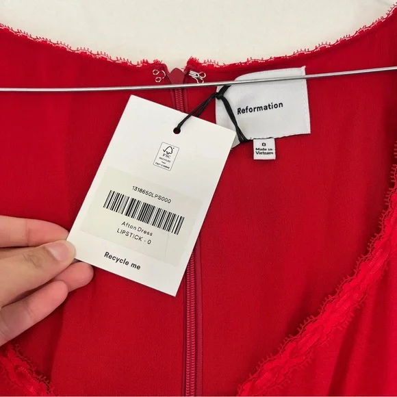 Red reformation Afton dress new with tags size 0 - Picture 3 of 5